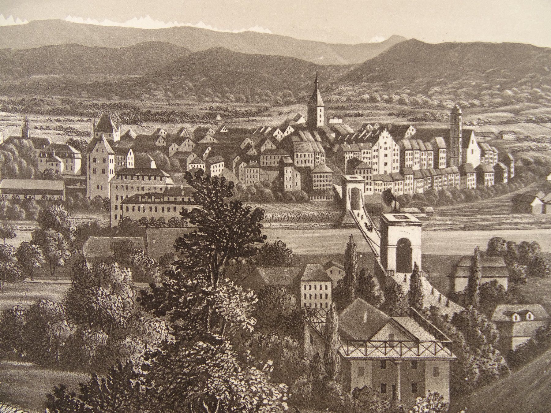 Incisioni: AARAU, AQUATINTA 1865 – Usato da Grüningen venduto da Kartensammler 4