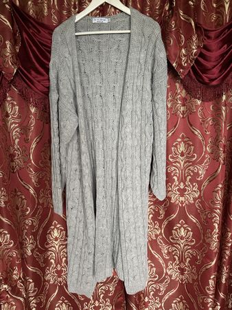 Oversized Cardigan Strick Kardigan grau, L/XL neu