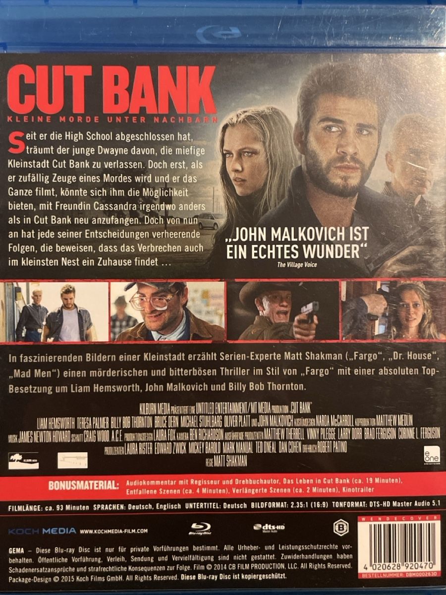 Tutti i DVDs: Cut Bank (2014) – Usato da Waldenburg venduto da Gonzo8 1
