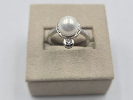 Ring Silber 925 Süsswasserperle Zirkonia Gr. 54