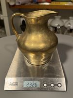 Massiver schwerer Goldener Krug aus Messing Vintage  2326g