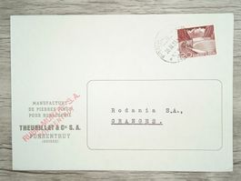 TR70 Enveloppe + Timbre Suisse 1954