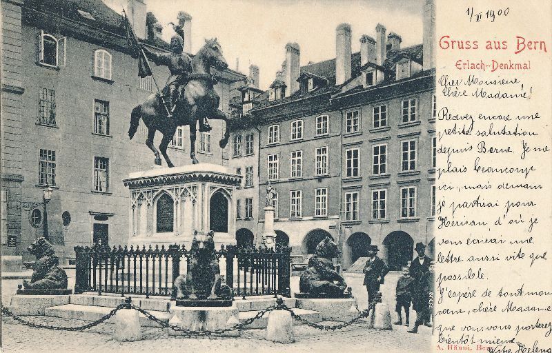 Cartoline postali: Bern - Erlach Denkmal + 1900 – Usato da Emmenbrücke venduto da teestube