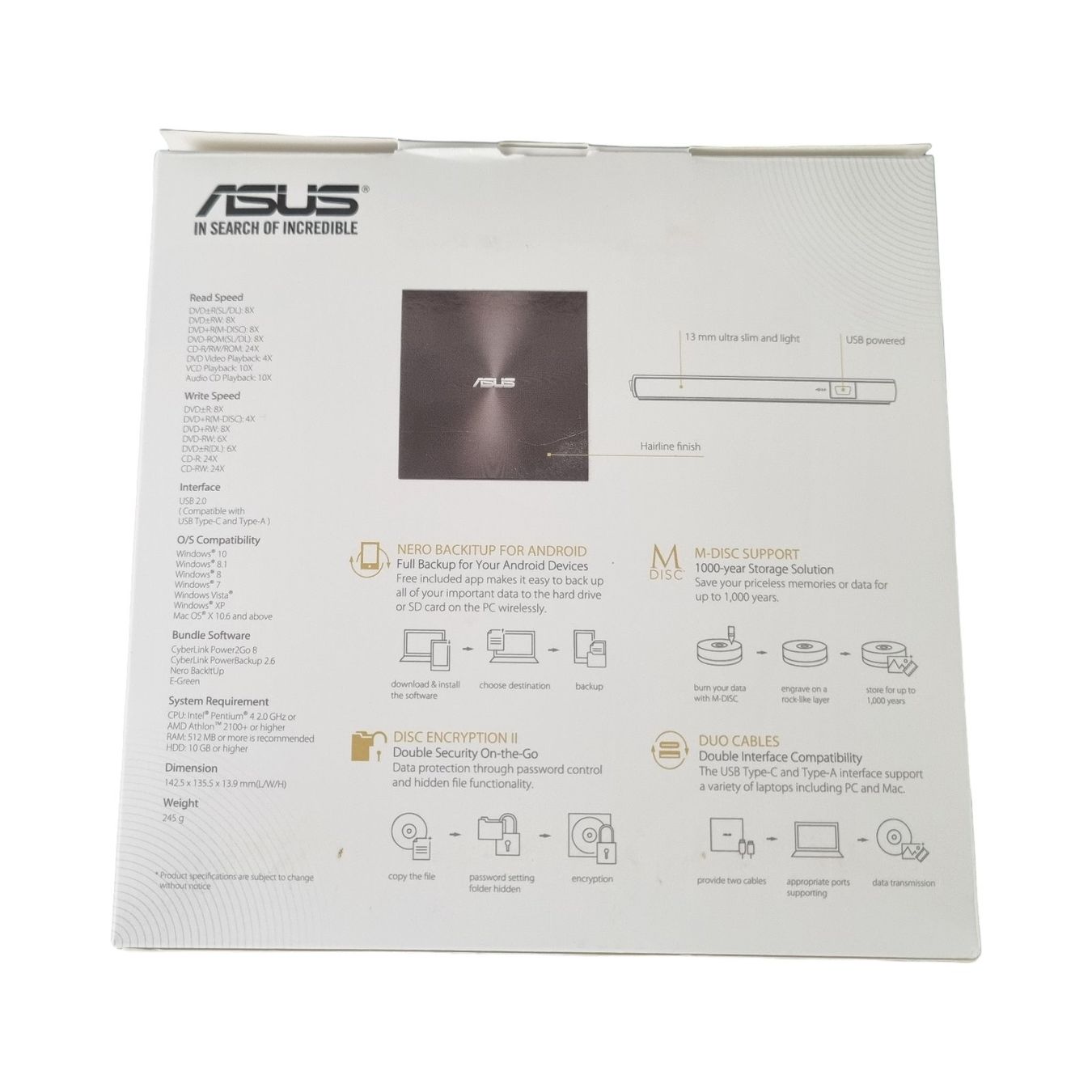 Tutti i DVDs: ASUS ZenDrive U9M – Nuovo (secondo la descrizione) da Wangen b. Olten venduto da Restwert_Wangen 4