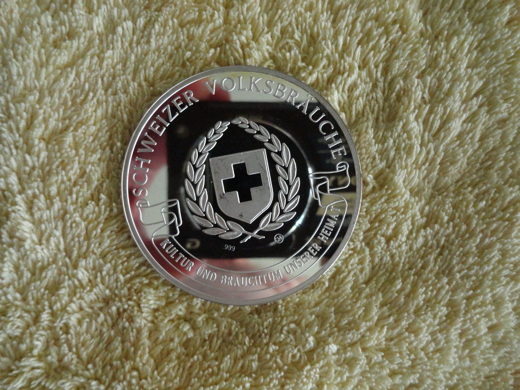 Medaillen: Silbermedaille "Schweizer Volksbräuche" - Hornussen – Gebraucht aus Gerlafingen von Shiva_74