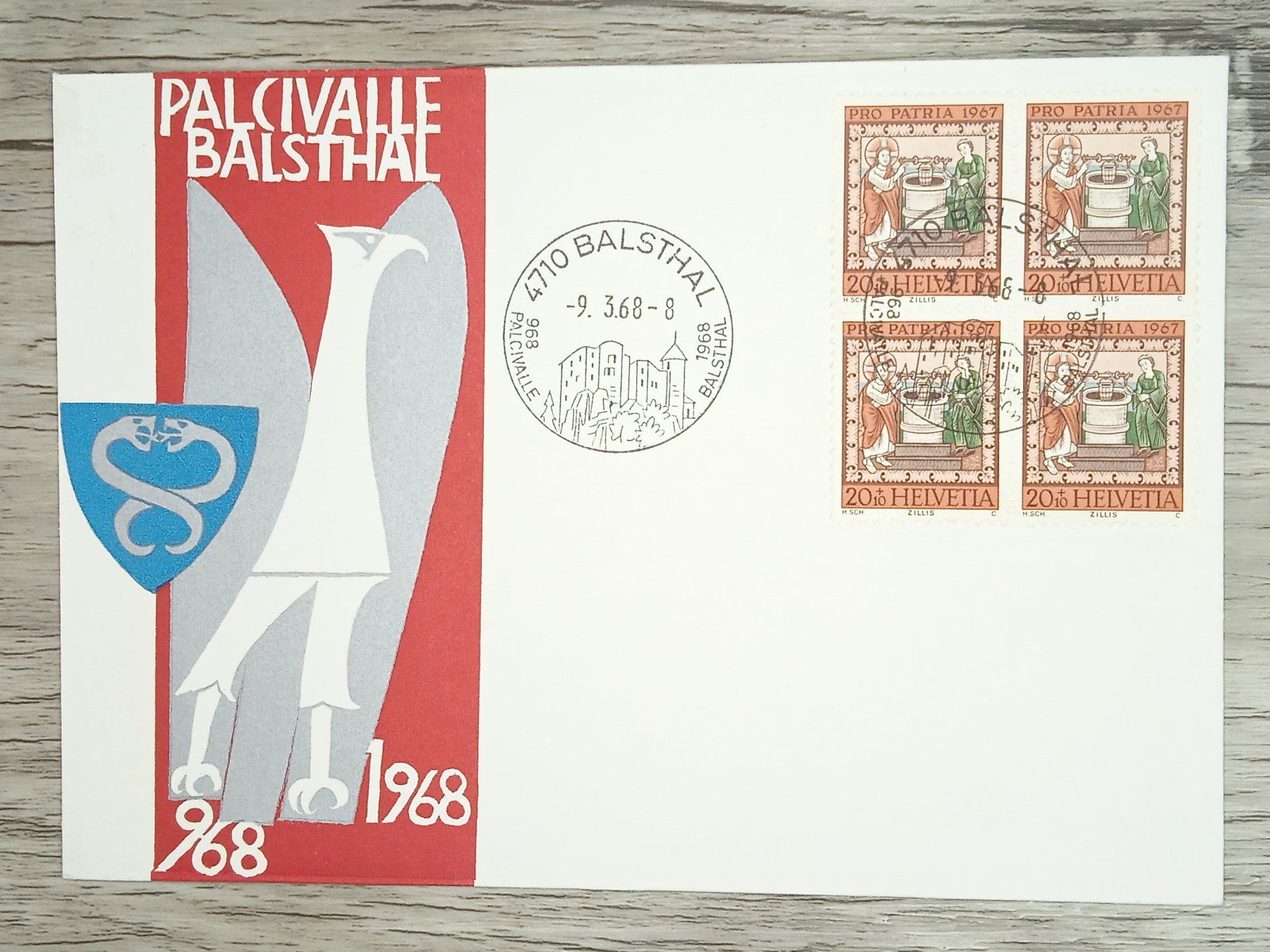 Alle Briefmarken: TR17 Enveloppe + Timbre Suisse 1968 – Gebraucht aus Cousset von Patrick_Collections
