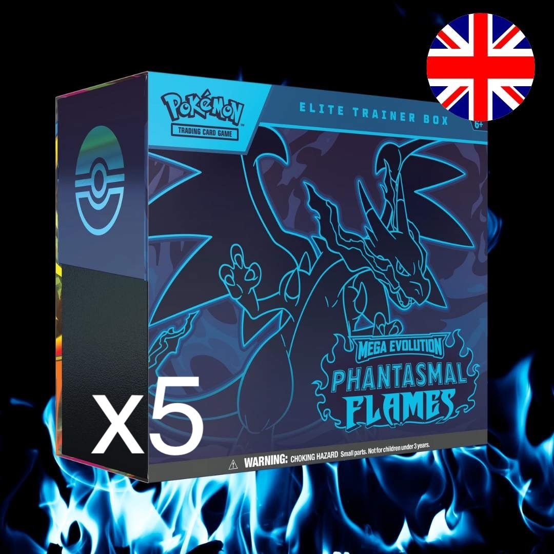Pokémon Carte collezionabili: 5 x Phantom Flames ME2 Elite Trainer Boxes (ETB) ENG – Nuovo e nell'imballaggio originale da Nyon venduto da Kumaz