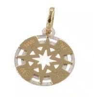 Anhänger Windrose aus 585 Gold 14 Karat 1,6 cm