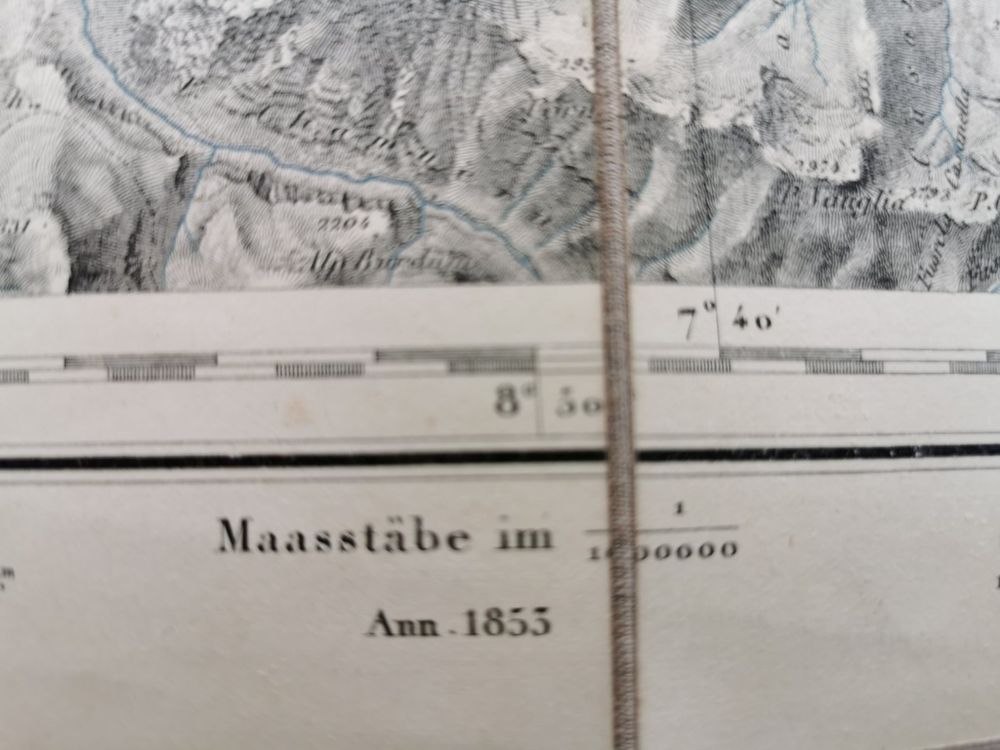 Antike Landkarte, (Dufourkarte), Blatt XV, Überdruck 1910 3