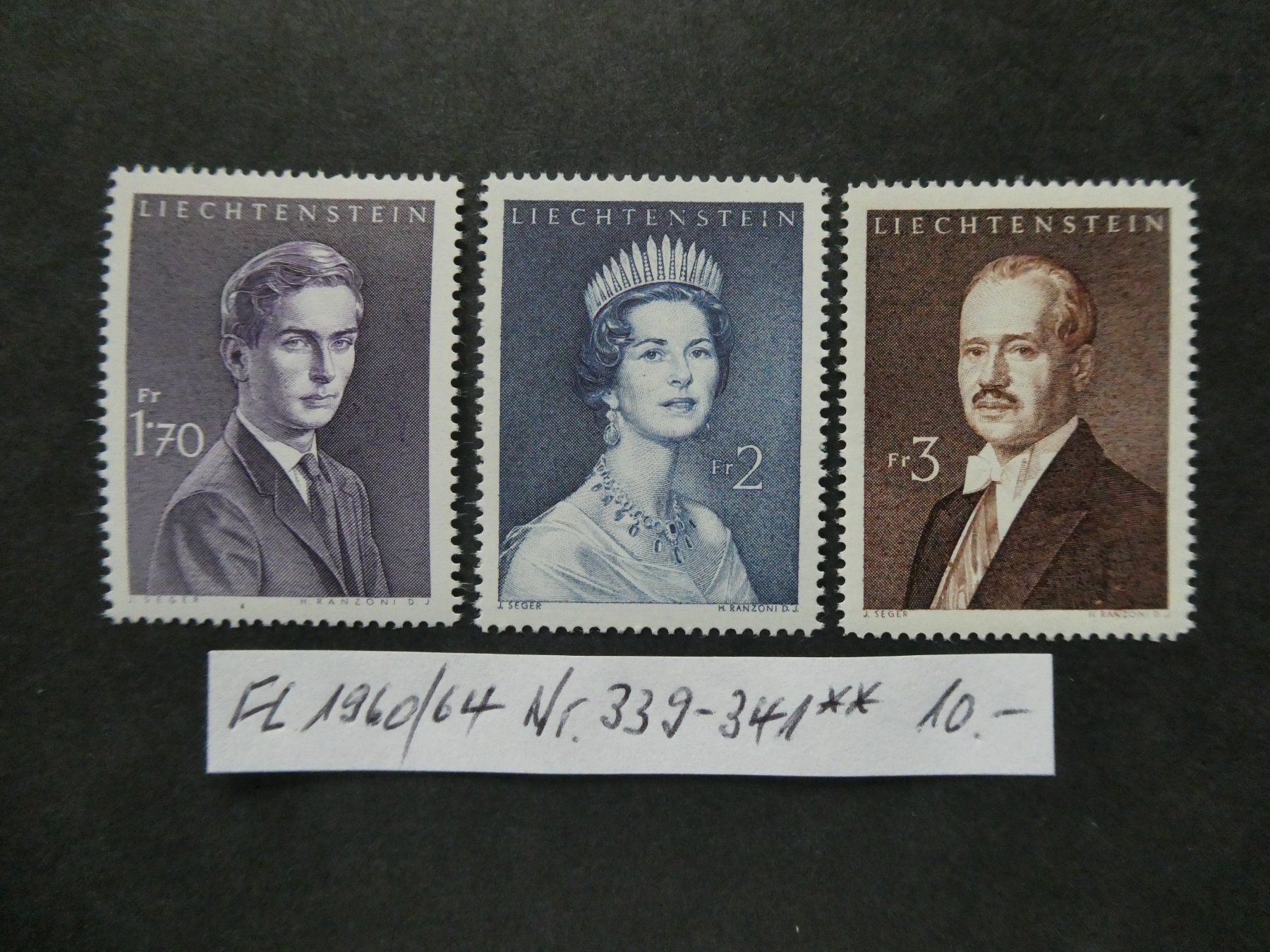 Tutti i francobolli: FL 1960/64 Nr. 339-341 postfrisch – Usato da Lausen venduto da Herbamare01