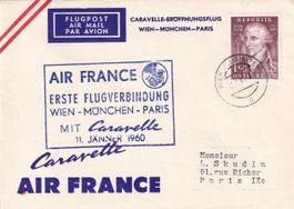Erstflug Air France Caravelle Wien - Paris 1960