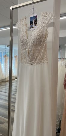Brautkleid Spitze Creme Weiss Grösse 36 neuwertig