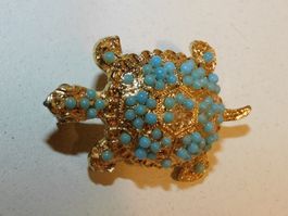 Brosche kleine Schildkröten Brosche 4 x 2.5 cm