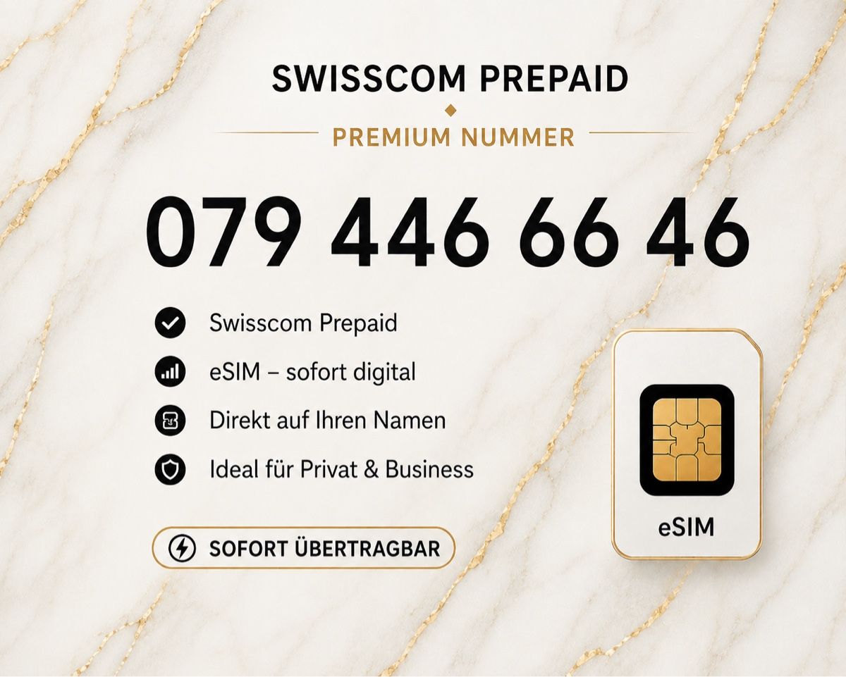 Swisscom PrePaid-Karten: Swisscom Prepaid Premium Nummer – Neu und originalverpackt aus Rotkreuz von 079shop