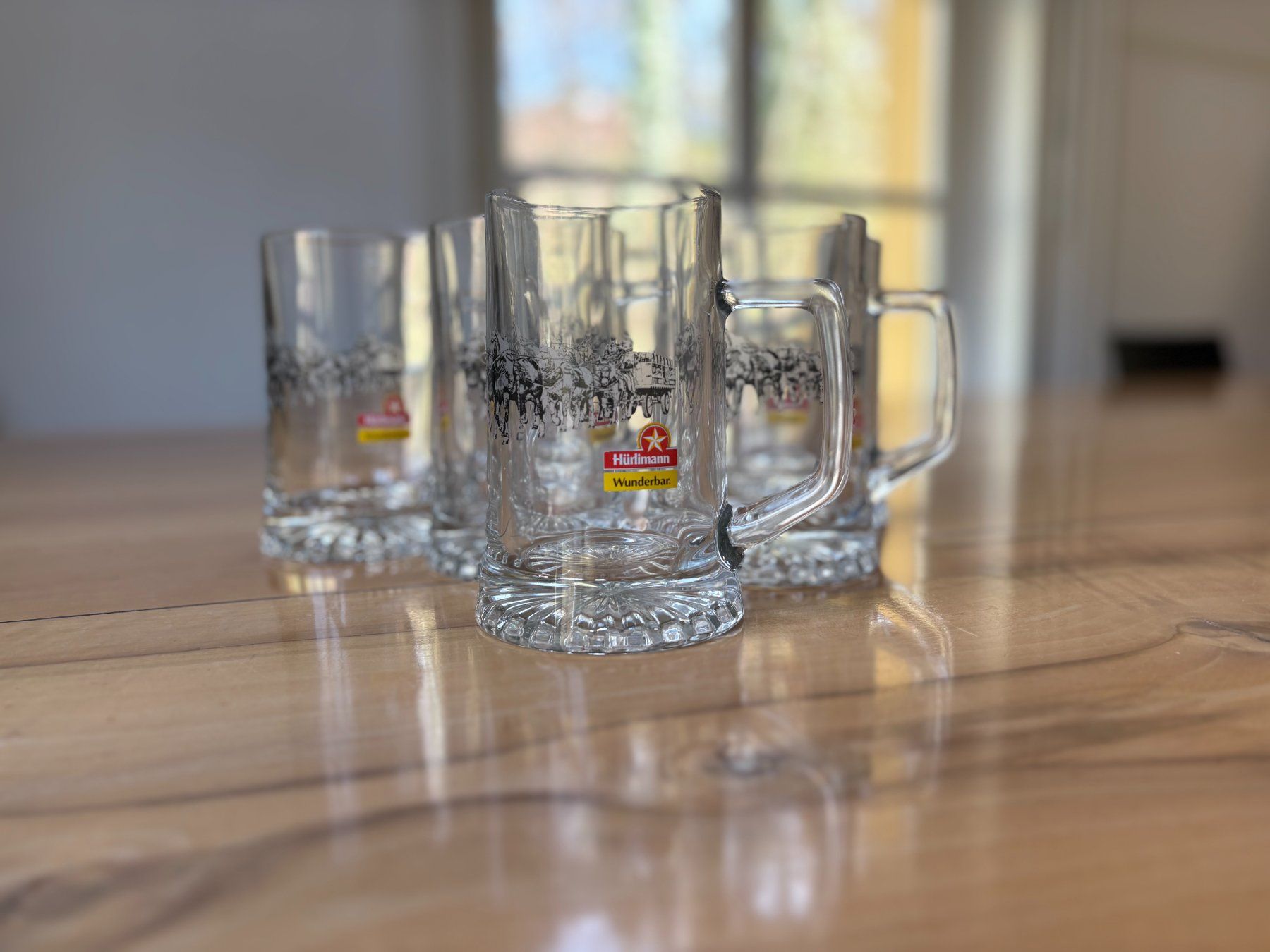 Hürlimann Gläser: Bierhumpen Hürlimann 6 Stk. – Gebraucht aus Zürich von Drahtzug 1