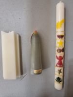 Set aus 3 Dekokerzen, verschiedene Grössen und Designs