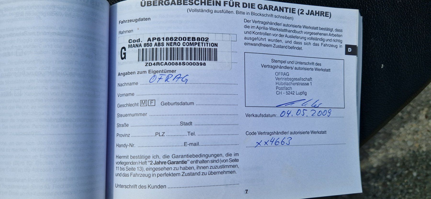 Aprilia Strada: APRILIA Mana 850 ABS – Usato da Flawil venduto da LG-AG_Teilemarkt 9