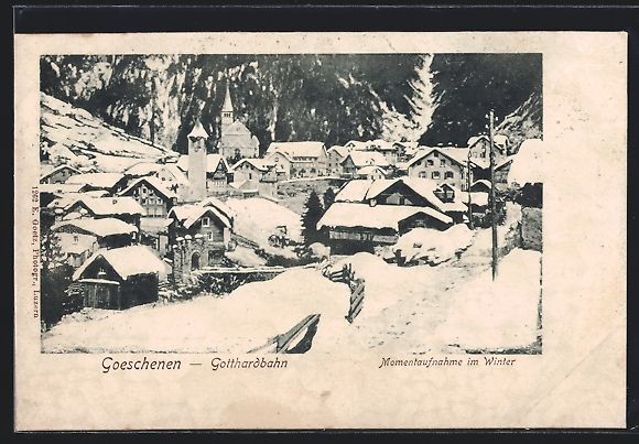 Cartoline postali: Goeschenen /Gotthardbahn, Teilansicht mi – Usato da Berlin venduto da bartko-reher