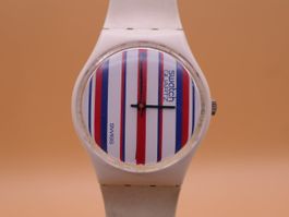 Swatch Gent "TENNIS STRIPES" GW101, neue Batterie