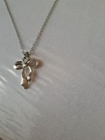 Silberfarbene Halskette mit Schleife Anhänger- neu coquette