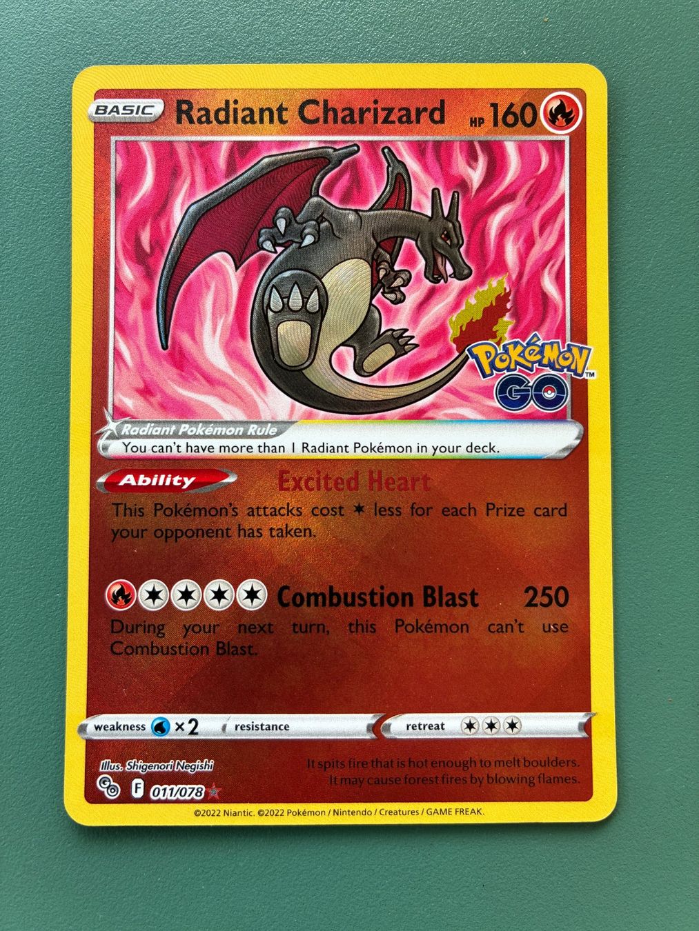 Pokémon Carte collezionabili: Radiant Charizard (PGO 011) Near Mint oder Mint (Englisch) – Nuovo (secondo la descrizione) da Bern venduto da remooda