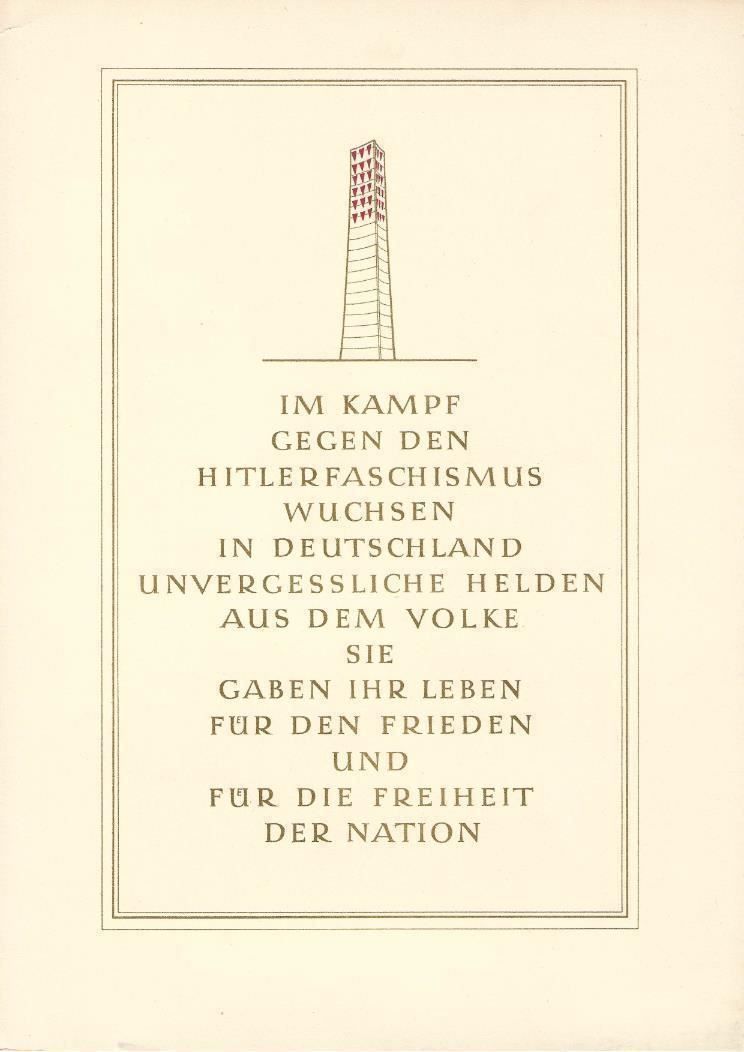 Alle Briefmarken: DDR 1960 Gedenkstätte Sachsenhause Mappe – Gebraucht aus Wil SG von fva01 1