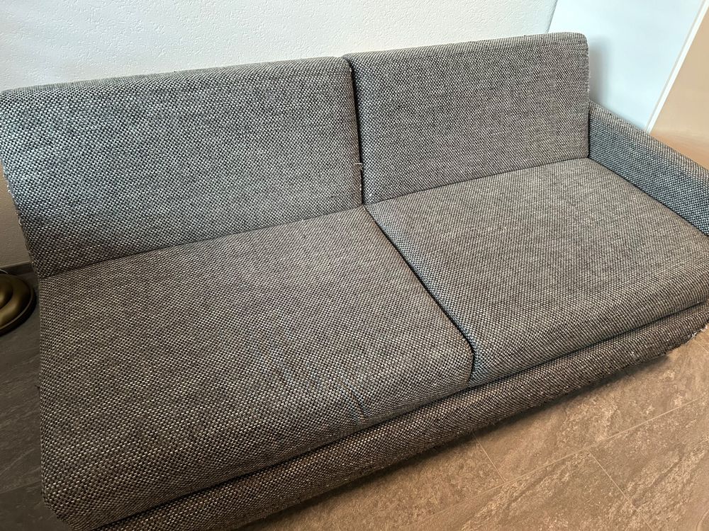 Schlafsofa Bettsofa mit Bettkasten, grau meliert 1