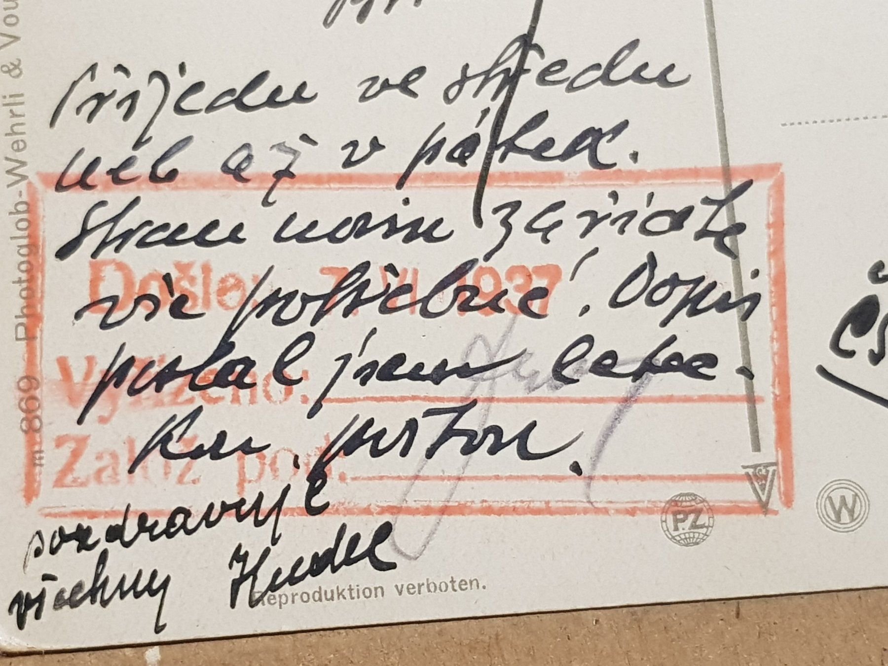 Ansichtskarten: Zürich 1937 nach Brno – Gebraucht aus Melchnau von Fishel 2
