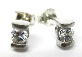 Ohrringe Ohrstecker Silber 925 weisse Schmucksteine