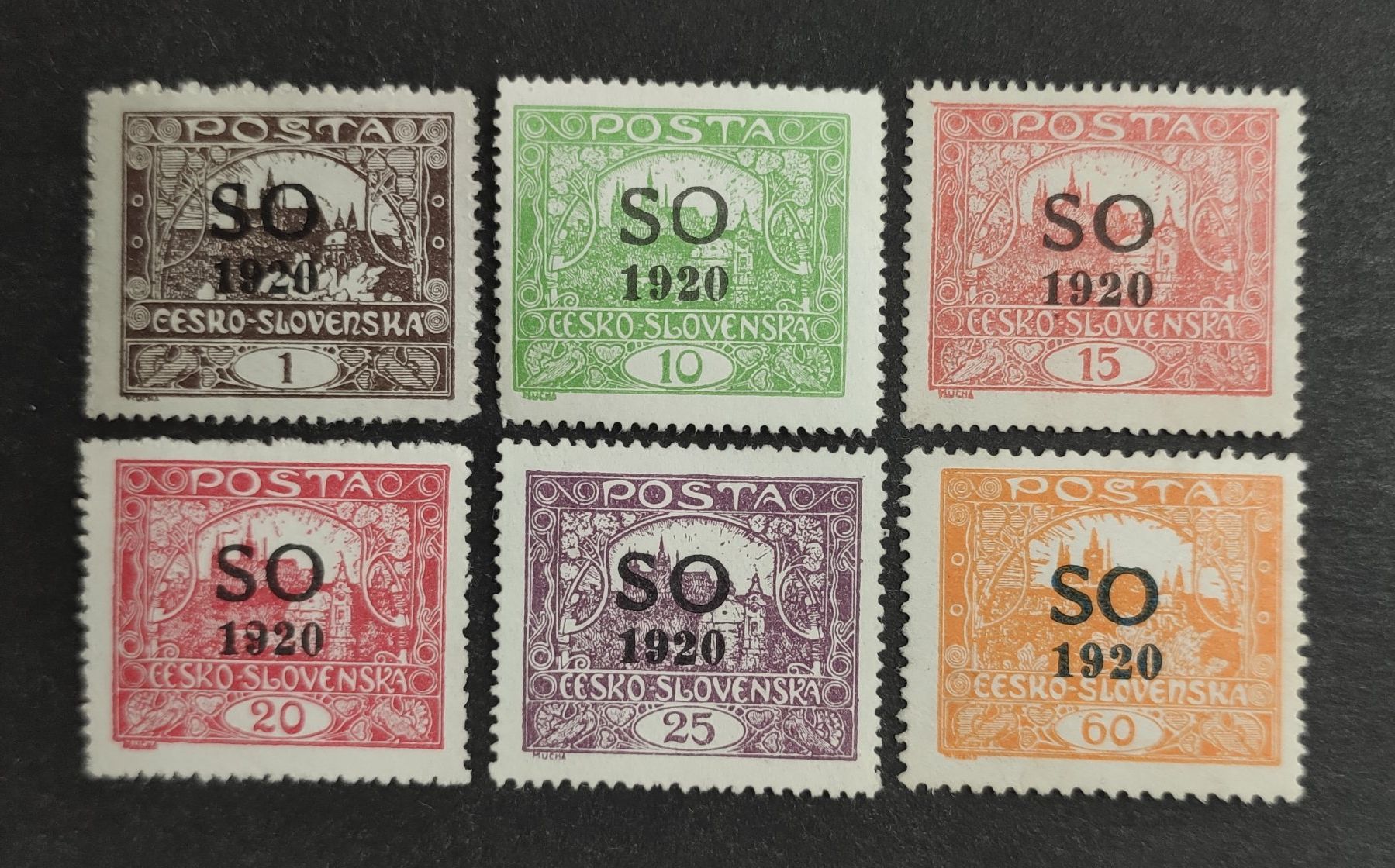 Alle Briefmarken: Tschechoslowakei 1920, Ovpt. LOT ungestempelt – Gebraucht aus Wil SG von Zazal