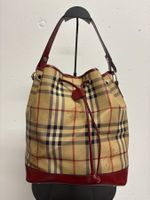 Original Burberry Haymarket Nova Check Bucket Bag Tasche