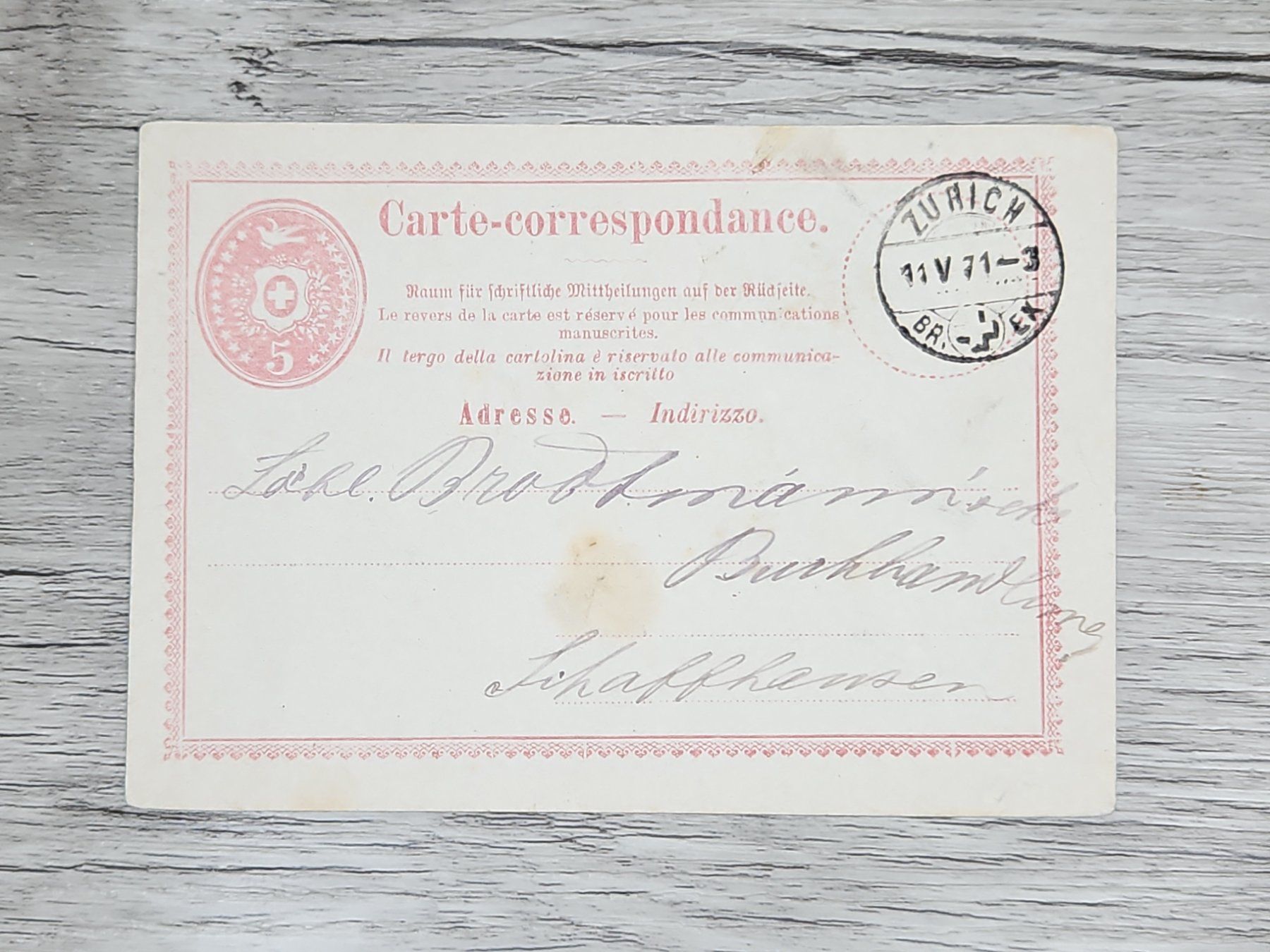 Alle Briefmarken: CL04 2x Carte Postale + Timbre Suisse 1871/72 – Gebraucht aus Cousset von Patrick_Collections