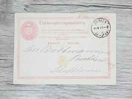 CL04 2x Carte Postale + Timbre Suisse 1871/72