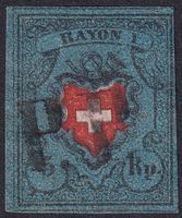 Rayon I (dunkelblau) 15I.c.1.03, breitrandiges Stück +B'RAND
