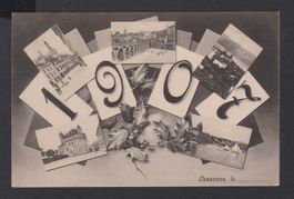 Lausanne   -   5-Bild Neujahrs-Ansichtskrte 1907