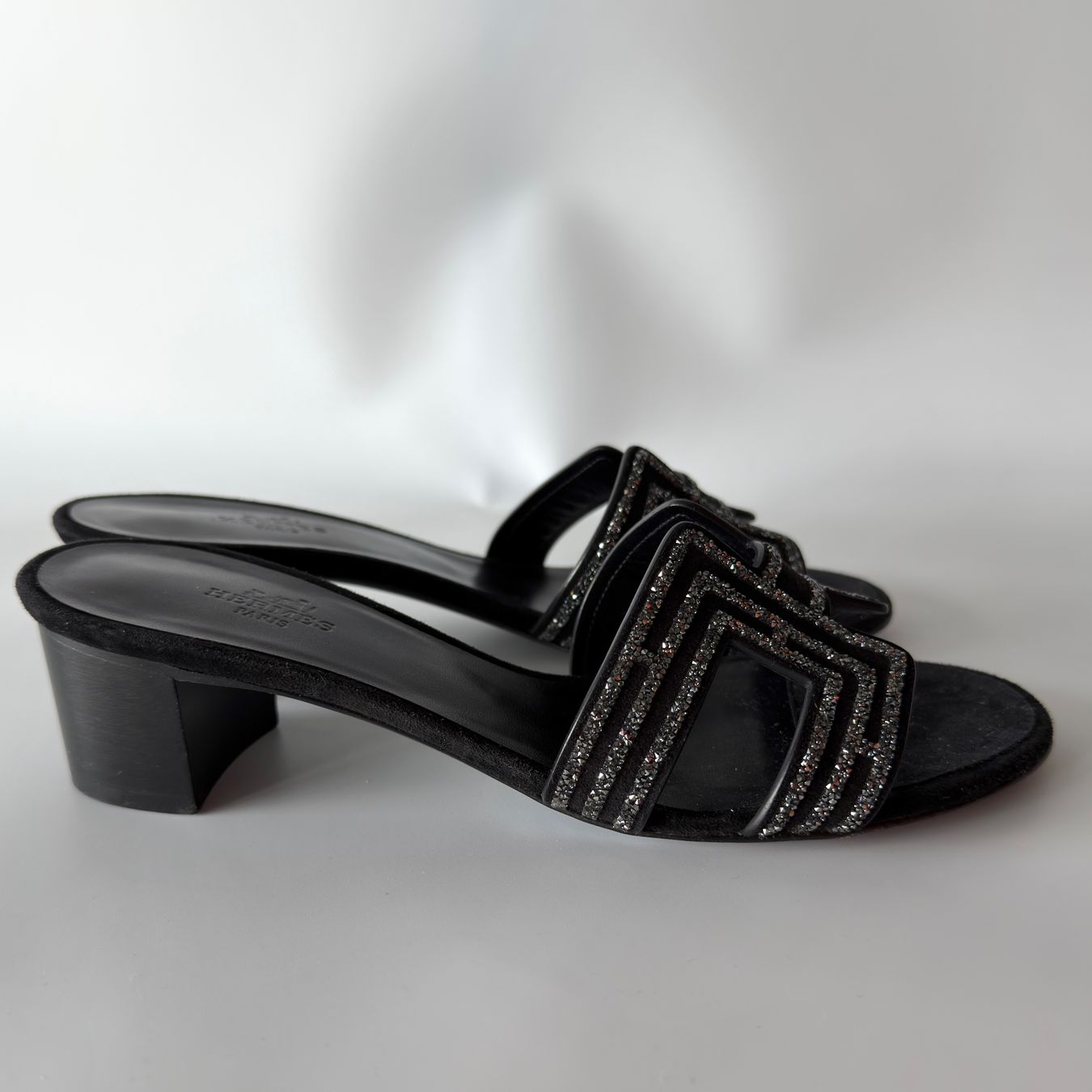 Hermès Scarpe da donna: Authentiques Sandales HERMÈS Oasis strass 37 noir – Usato da Carouge GE venduto da loveluxury 5