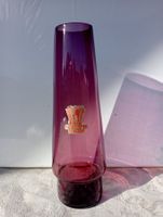 Vintage Fischer Echt Kristall Vase Amethyst Glas Fichtelberg