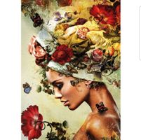5D Diamant Frau  Painting 20x30cm Neu!