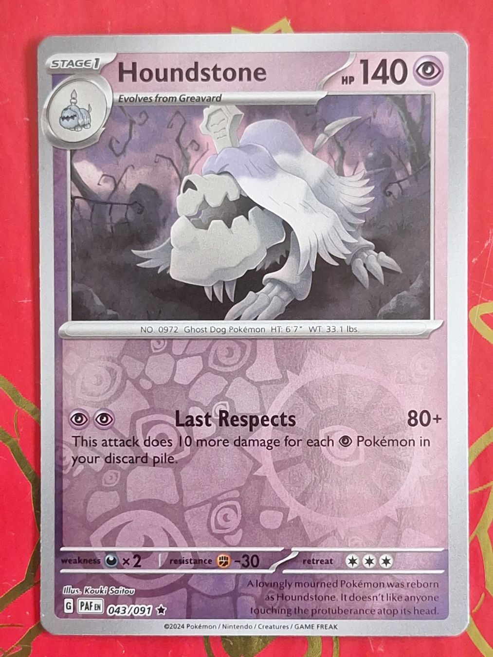Pokémon Sammelbilder & Trading cards: Houndstone - Pokemon Reverse Holo Paldean Fates – Gebraucht aus Altstätten SG von GGsGameshop
