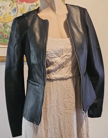 Blazer noir similicuir Amisu 34