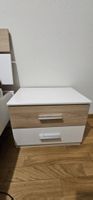 Chevet Budapest, 2 tiroirs, 38x52x40cm, blanc/bois, neuf!
