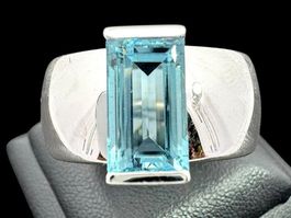 Aquamarin 3.24ct Ring 18k WG Grösse 56 Zertifikat *S1662