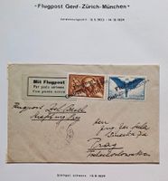Top Flugbrief (Genf)-Zürich-München 1924 m.PrSt 3 München++