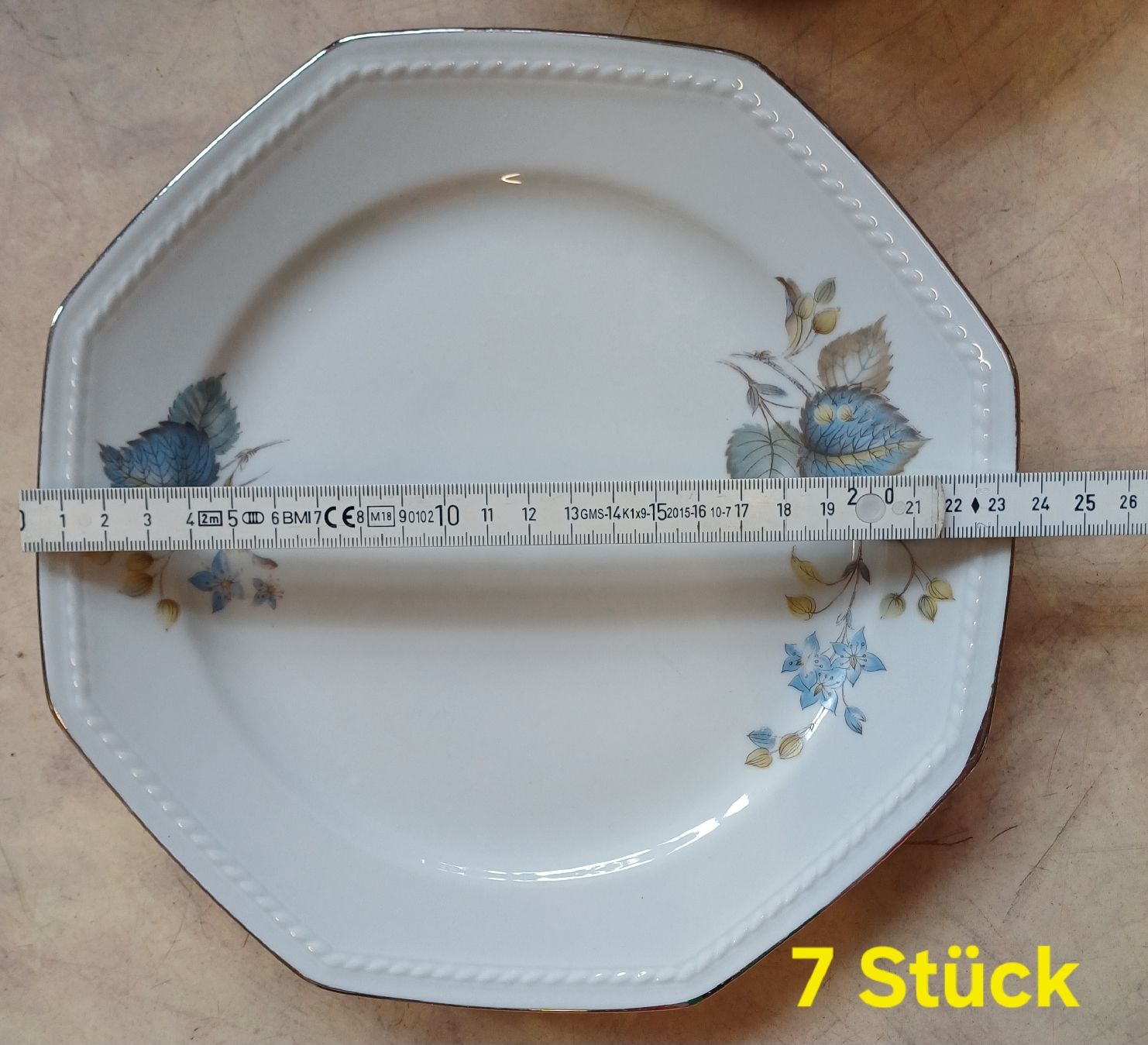 Piatti: 22 Teller Blumenmuster , Silberrand Schirnding Bavaria – Usato da Merenschwand venduto da Brockinell 3
