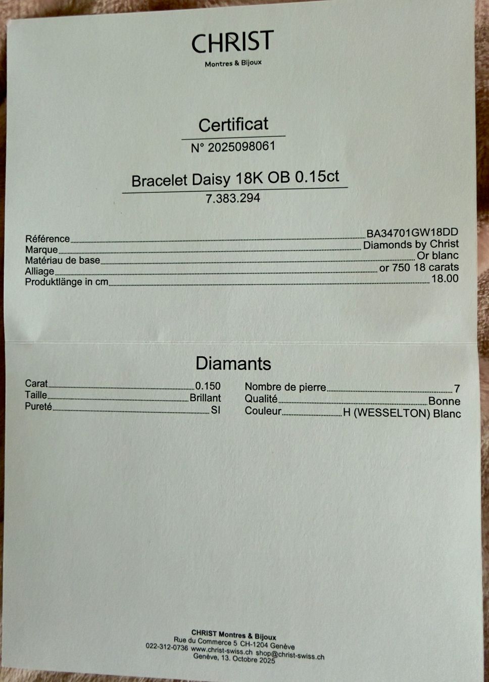 Christ Bracciali & Braccialetti: Bracelet or blanc avec diamants – Nuovo (secondo la descrizione) da Bernex venduto da Cindy042 5