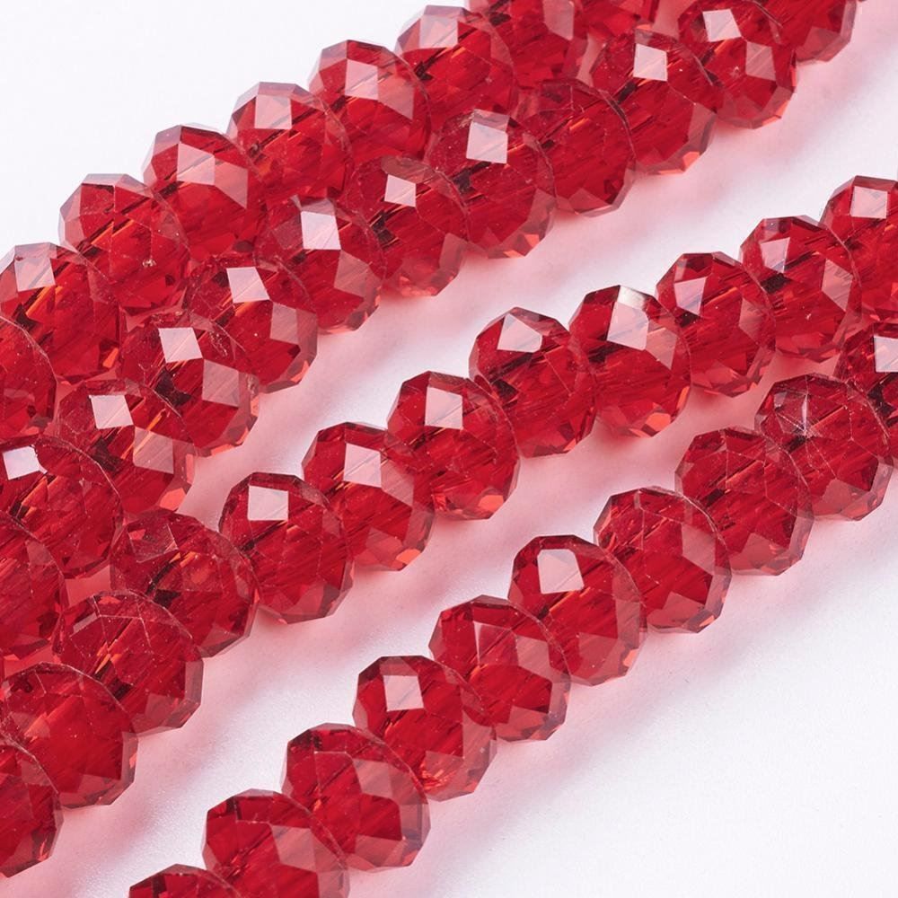 Perle (finte): 9 Glasschliffperlen 10x6mm rot – Nuovo (secondo la descrizione) da Alpnachstad venduto da perlengaby 1