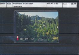 1998 Pro Patria, Markenheftchen, ** postfrisch