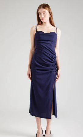 Skirt&Stiletto Kleid Gr. 34 blau Schlitz Cocktailkleid