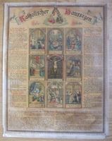 antike grosse Lithografie Katholischer Haussegen