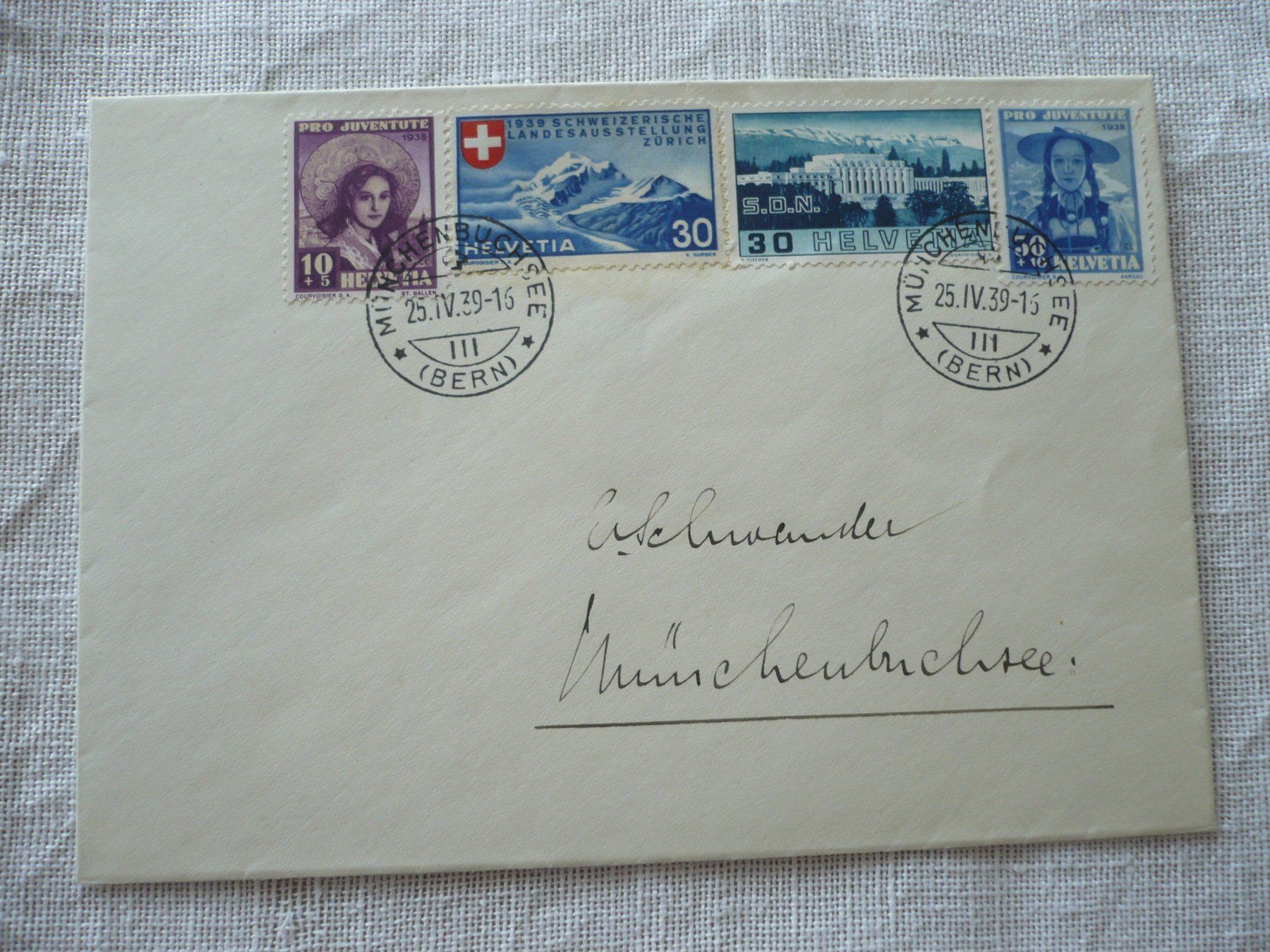 Tutti i francobolli: 1939 Brief Münchenbuchsee – Usato da Zürich venduto da saltandpepper008
